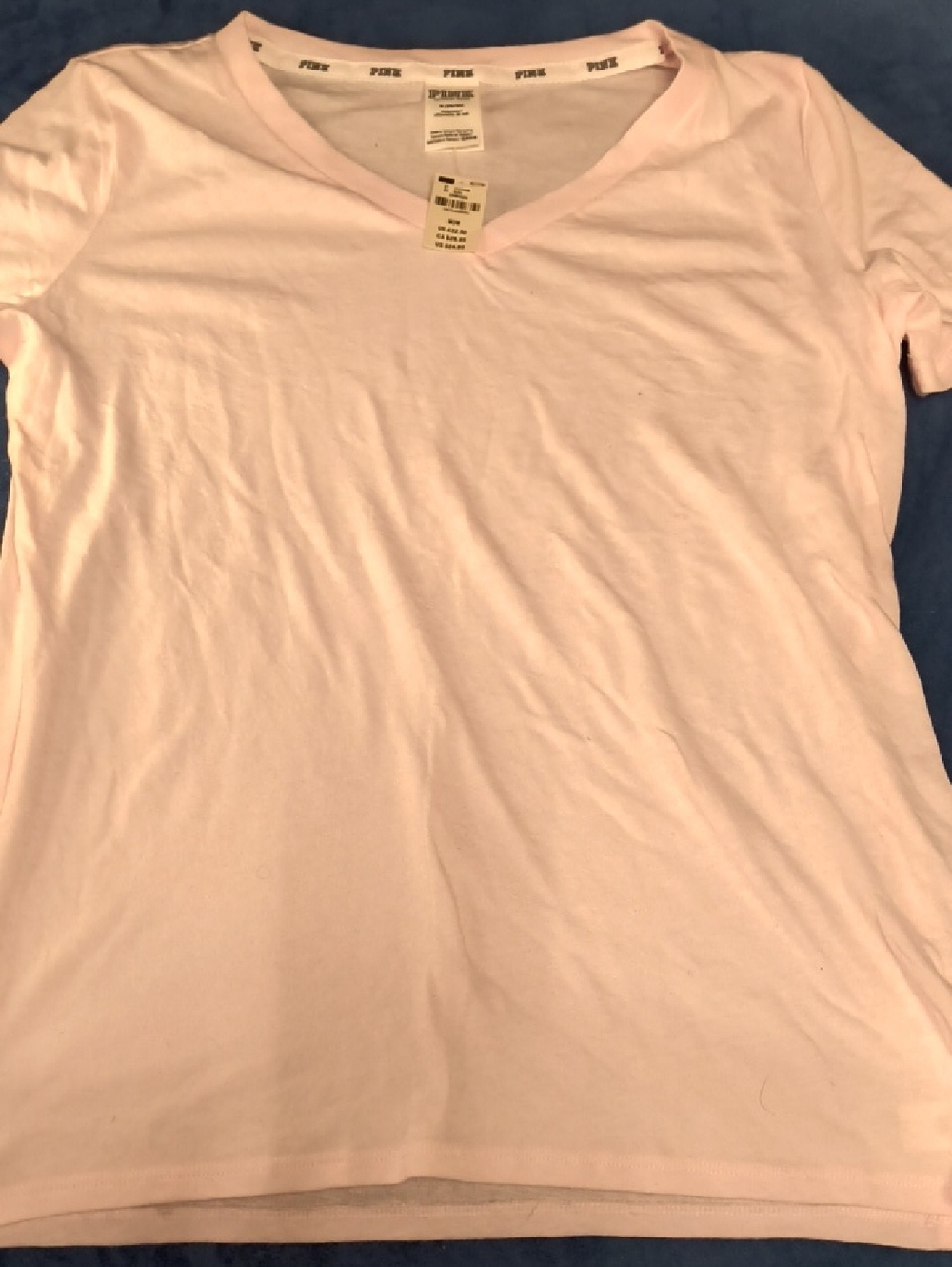 PINK Victoria's Secret Light Pink V-Neck Short Sleeve Tee